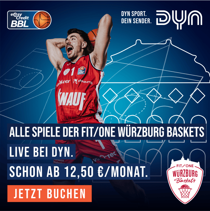 Würzburg Baskets live und auf Abruf bei Dyn